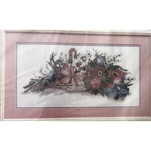 French Floral Basket Picture Counted Cross Stitch Kit 50425 Candamar Designs
